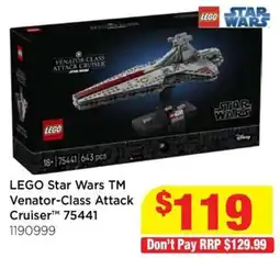 Mr Toys LEGO Star Wars TM Venator-Class Attack Cruiser offer