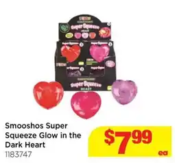 Mr Toys Smooshos Super Squeeze Glow in the Dark Heart offer