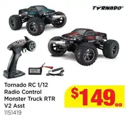 Mr Toys Tornado RC 1/12 Radio Control Monster Truck RTR V2 Asst offer