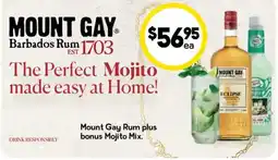 Drakes Mount Gay Rum plus bonus Mojito Mix offer