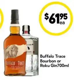 Drakes Buffalo Trace Bourbon or Roku Gin offer