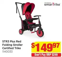 Mr Toys The Original smarTrike STR3 Plus Red Folding Stroller Certified Trike offer