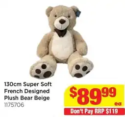 Mr Toys 130cm Super Soft French Designed Plush Bear Beige offer