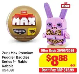 Mr Toys Zuru Max Premium Fuggler Baddies Series 1- Rabid Rabbit offer