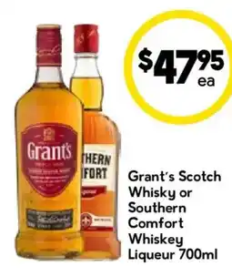 Drakes Grant's Scotch Whisky or Southern Comfort Whiskey Liqueur offer