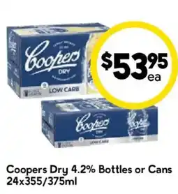 Drakes Coopers Dry 4.2% Bottles or Cans offer