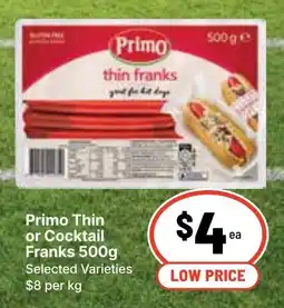 Ritchies Primo Thin Franks offer