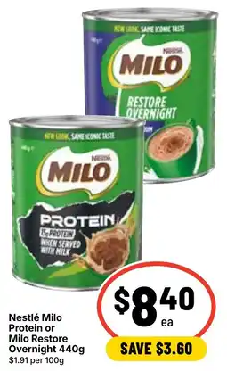 Ritchies Nestlé Milo Protein or Milo Restore offer
