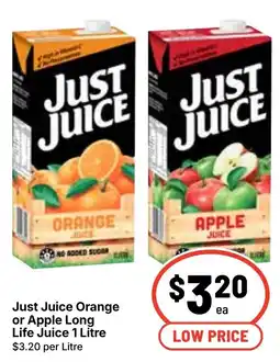 Ritchies Just Juice Orange or Apple Long Life Juice offer