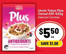 Ritchies Uncle Tobys Plus Cereal offer