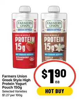 Ritchies Farmers Union Greek Style High Protein Yogurt Pouch offer