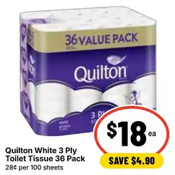 Ritchies Quilton White 3 Ply Toilet Tissue offer