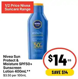 Ritchies Nivea Sun Protect & Moisture SPF50+ Sunscreen Lotion offer