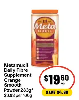 Ritchies Metamucil Daily Fibre Supplement Orange Smooth Powder offer