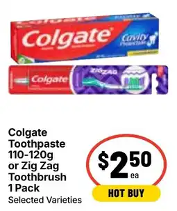 Ritchies Colgate Toothpaste or Zig Zag Toothbrush offer