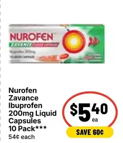 Ritchies Nurofen Zavance Ibuprofen 200mg Liquid Capsules offer