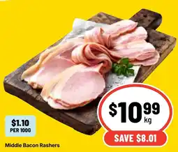 Ritchies Middle Bacon Rashers offer