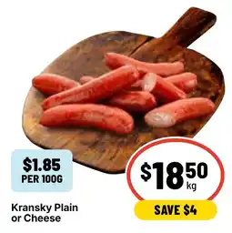 Ritchies Kransky Plain or Cheese offer