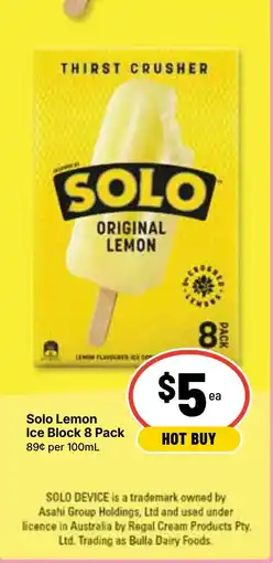 Ritchies Solo Lemon Ice Block offer