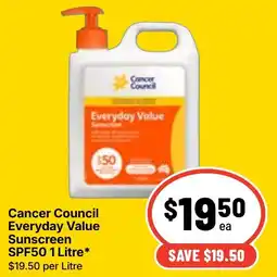Ritchies Cancer Council Everyday Value Sunscreen SPF50 offer