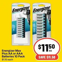 Ritchies Energizer Max Plus AA or AAA Batteries offer