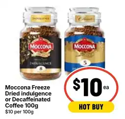 Ritchies Moccona Freeze Dried indulgence or Decaffeinated Coffee offer