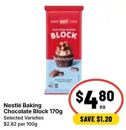 Ritchies Nestlé Baking Chocolate Block offer