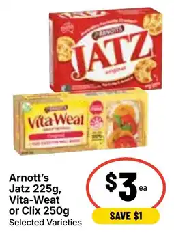 Ritchies Arnott's Jatz Vita-Weat or Clix offer