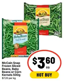 Ritchies McCain Snap Frozen Sliced Beans, Baby Beans or Corn Kernels offer