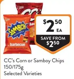 Foodworks CC's Corn or Samboy Chips offer