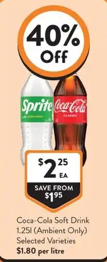 Foodworks Coca-Cola Soft Drink offer