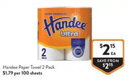 Foodworks Handee Paper Towel 2 Pack offer