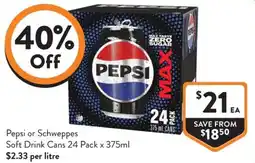 Foodworks Pepsi Soft Drink Cans offer