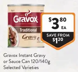 Foodworks Gravox Instant Gravy or Sauce Can offer