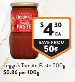 Foodworks Leggo's Tomato Paste offer