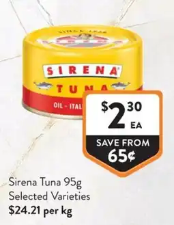 Foodworks Sirena Tuna offer