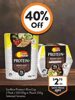 Foodworks SunRice Protein+ Rice Cup offer