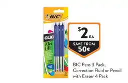 Foodworks BIC Pens 3 Pack offer