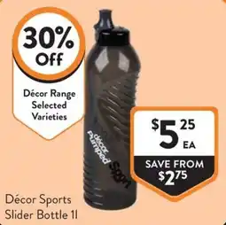 Foodworks Décor Sports Slider Bottle offer