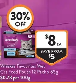 Foodworks Whiskas Favourites Wet Cat Food Pouch offer