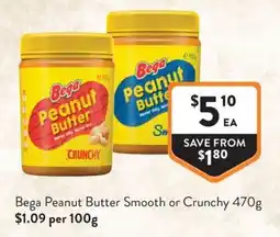 Foodworks Bega Peanut Butter Smooth or Crunchy offer