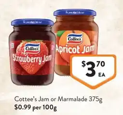 Foodworks Cottee's Jam or Marmalade offer