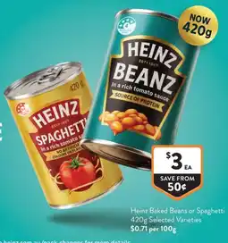 Foodworks Heinz Baked Beans or Spaghetti offer