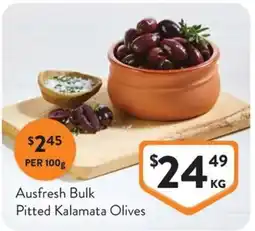 Foodworks Ausfresh Bulk Pitted Kalamata Olives offer