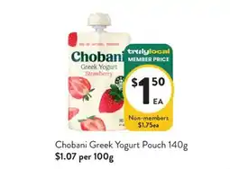 Foodworks Chobani Greek Yogurt Pouch offer
