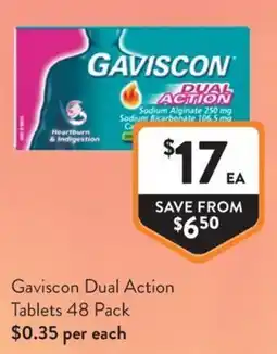 Foodworks Gaviscon Dual Action Tablets offer