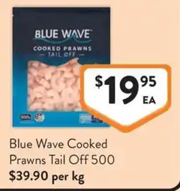 Foodworks Blue Wave Cooked Prawns Tail Off offer