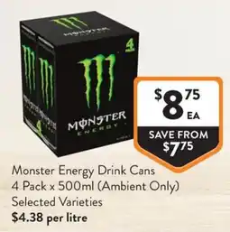 Foodworks Monster Energy Drink Cans offer