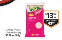 Foodworks SunRice Fragrant Jasmine Rice offer