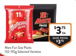 Foodworks Mars Fun Size Packs offer